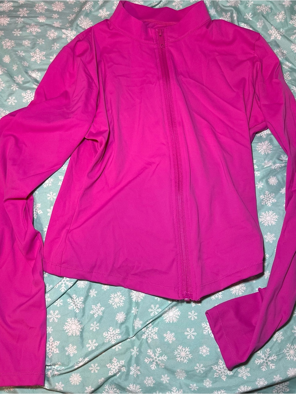 Women’s Pink Long-Sleeve Zip Front Jacket with Leggings